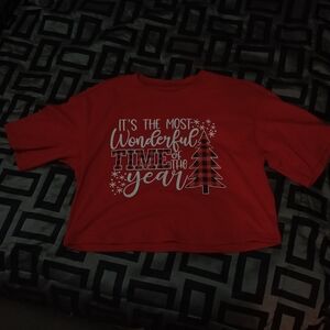 Christmas tshirt crop top